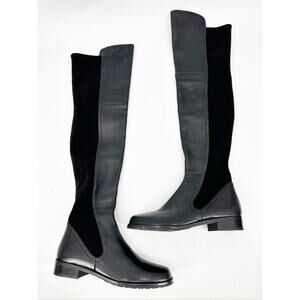 Stuart Weitzman Langdon Black Leather Over The Knee Tall Boots Size 7.5B